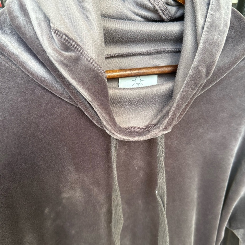Offline By Aerie After Party Velour Brown Cropped Hoodie Lounge Wear Size Small - Picture 3 of 5